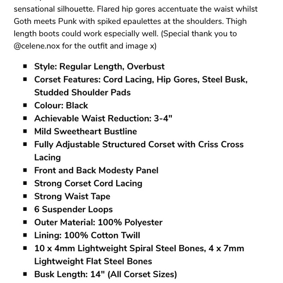 NWOT Steampunk Studded Overbust Corset - Picture 8 of 8